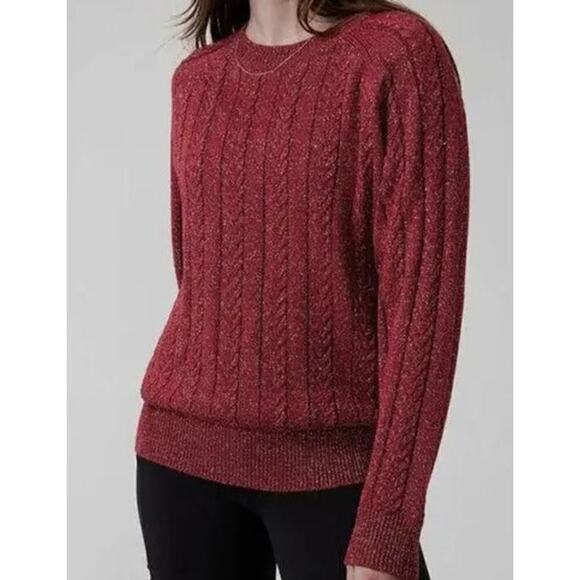 Athleta Sweaters - Athleta Crossroads Crew Sweater in Red Metallic